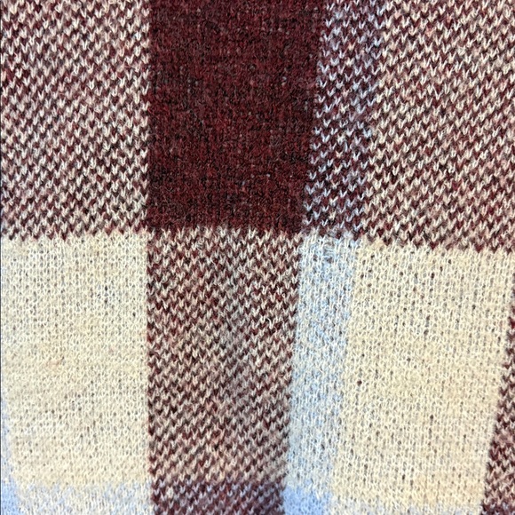 Vero Moda Burgundy and Cream Plaid Sweater - Picture 5 of 5